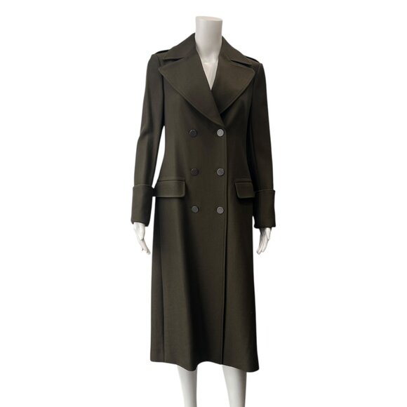 $1122 A.L.C. Olive Green Lisbon Trench Double Breasted Army Jacket size 4 - Picture 2 of 10